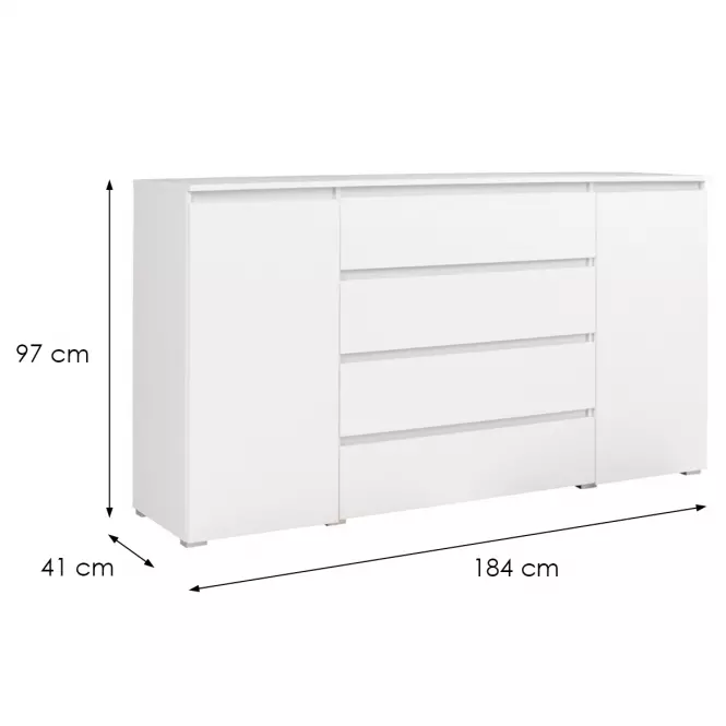 Komoda Cosmo 184 cm bílá