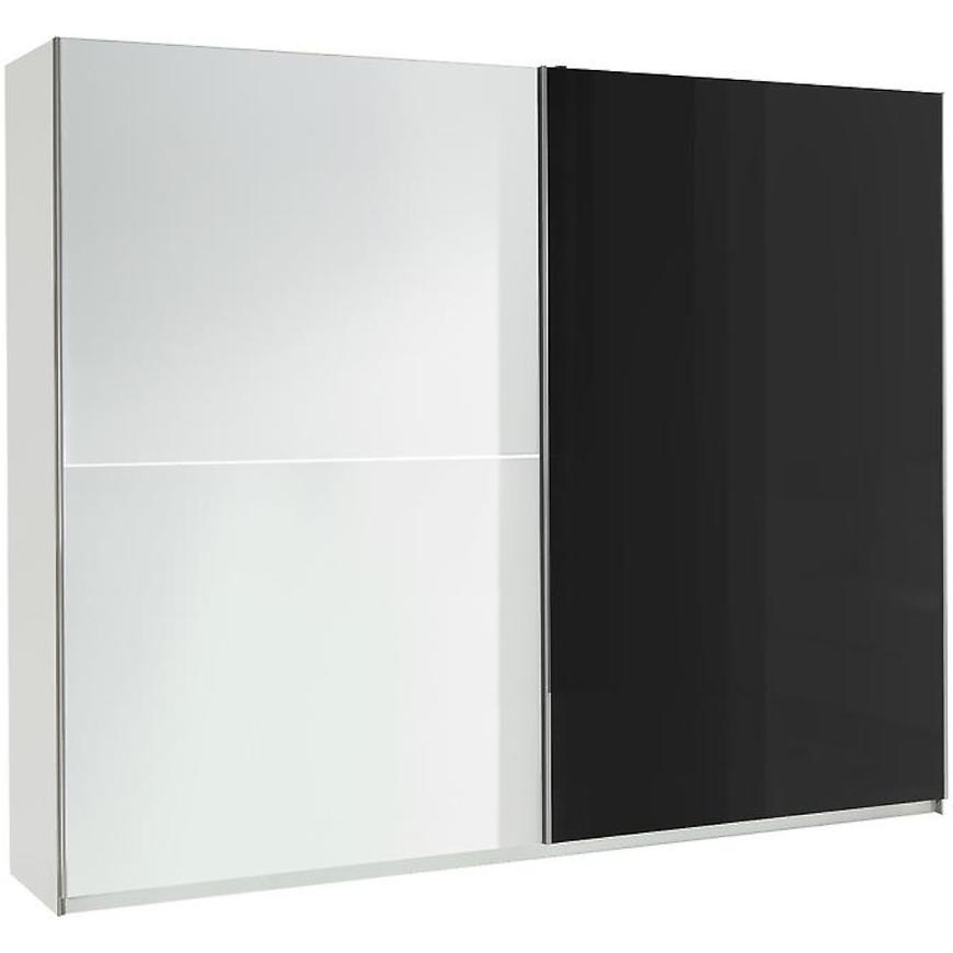 Skříň Lux 244 cm Bílo/černá Lesk