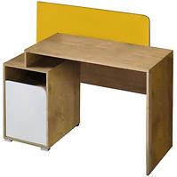 Psací Stůl Bruno 120 cm Dub Lefkas/Bílý/Žlutý