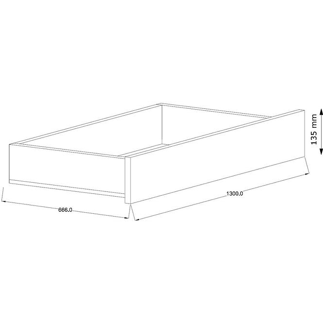 Zásuvka do postele Nicea 130 cm, bílá