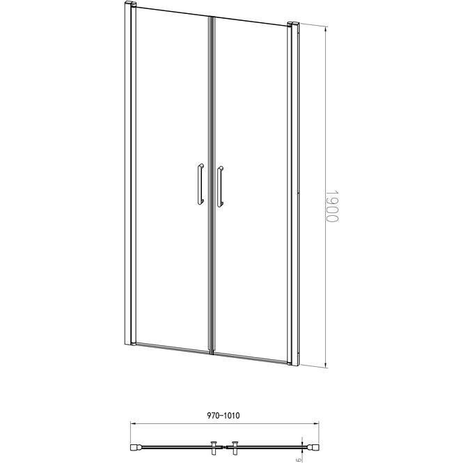 Sprchové dveře Primo 100x190,2