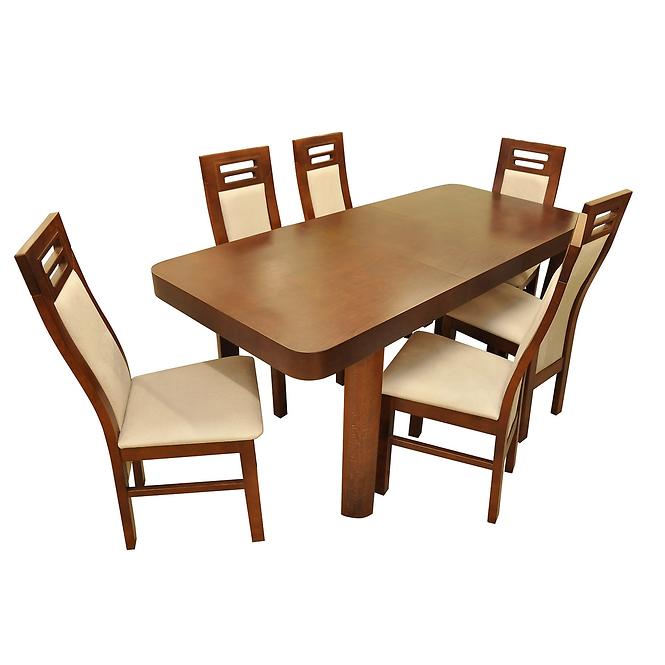 Jídelní set Nadja 2 1+6 Kaštan 140x80+40,2