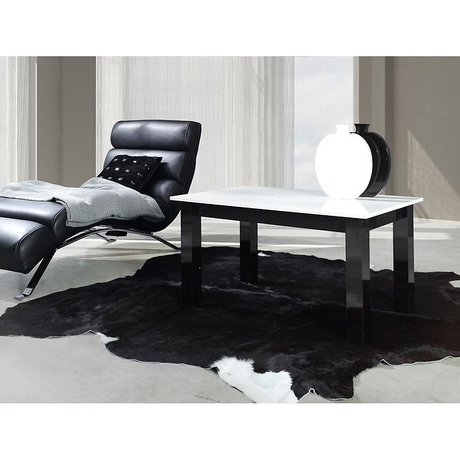 Konferenční Stolek 102cm Bílo-černý Lesk,3