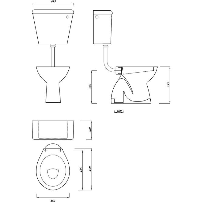 WC mísa Delta svislá,3
