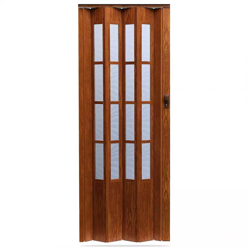 Shrnovací dveře Crystalline glass ořech světlý 860mm