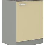 Kuchyňská skříňka Karmen 60D 1F BB, krémová/šedá