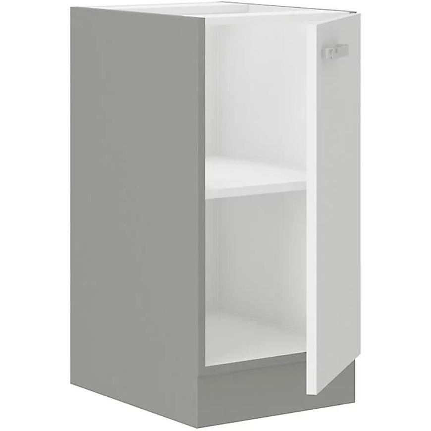 Kuchyňská skříňka Bianka 40D 1F BB, bílá/ šedá