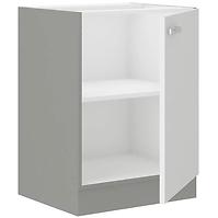 Kuchyňská skříňka Bianka 60D 1F BB, bílá/šedá