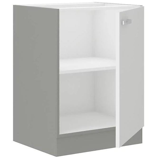Kuchyňská skříňka Bianka 60D 1F BB, bílá/šedá