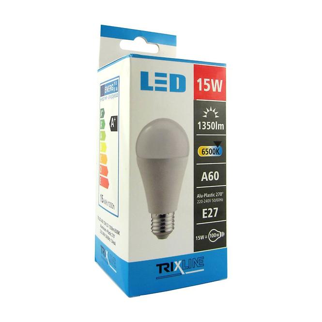 LED žárovka 15W E27 A60 6500K 