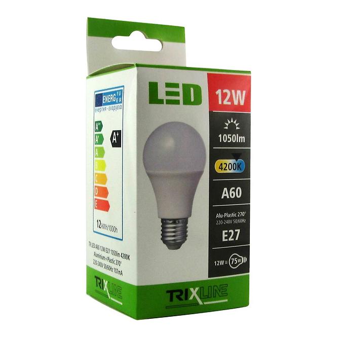LED žárovka 12W E27 A60 4200K