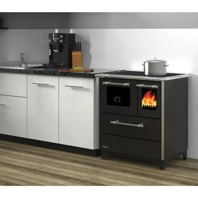 Kuchyňská kamna Donna 70 černá 8,1 kW levé provedení,4