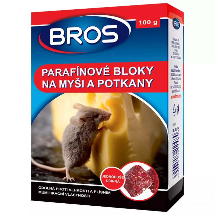 Bros - Parafinové bloky na myši, krysy a potkany 100 g