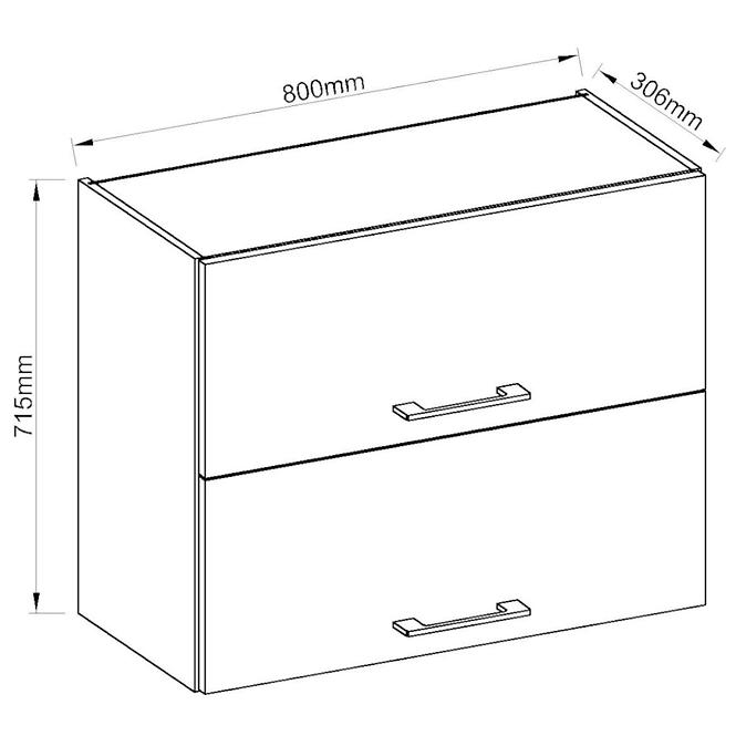 Kuchyňská skříňka Vigo HG 80GU-72 2F, bordó / dub lancelot,2
