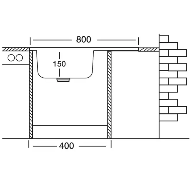 Dřez 1K 800/600 N120