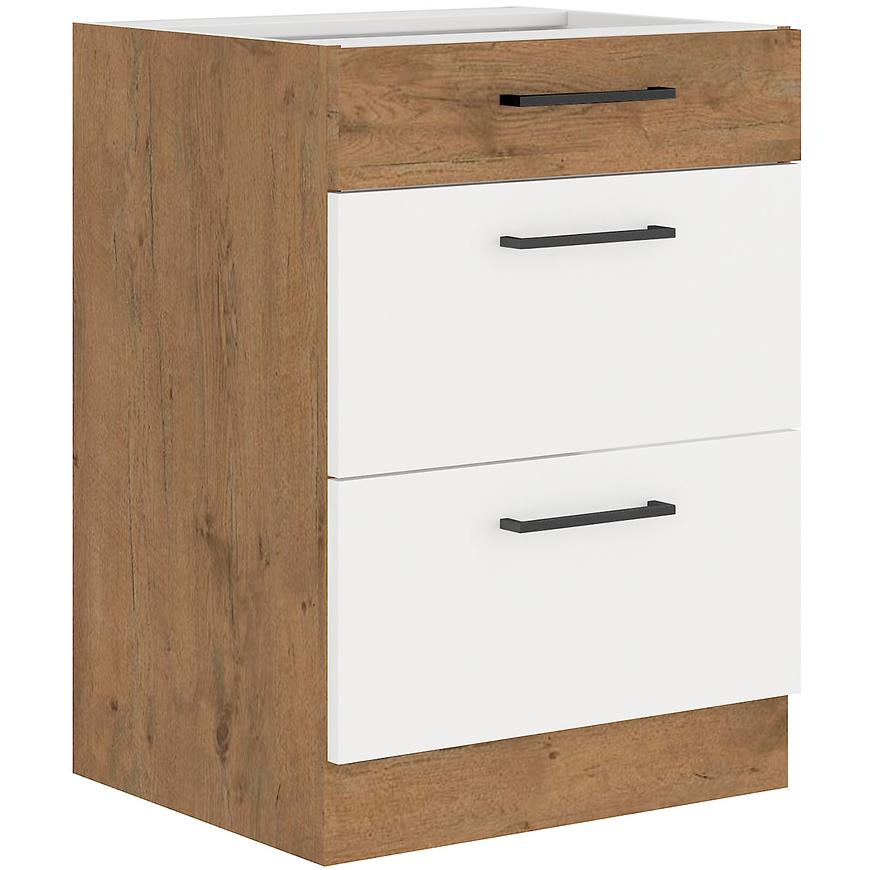 Kuchyňská skříňka Vigo, bílá/dub lancelot, HG 60D 3S BB Obrázek