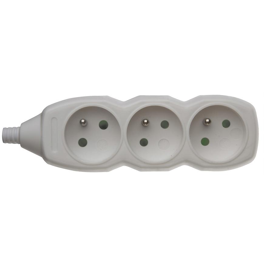 Samostatná 3 zásuvka, bílá