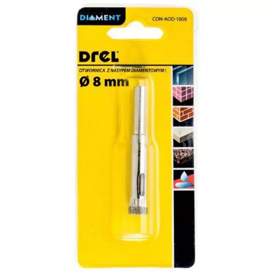 Děrovka s diamantovým posypem 8 mm