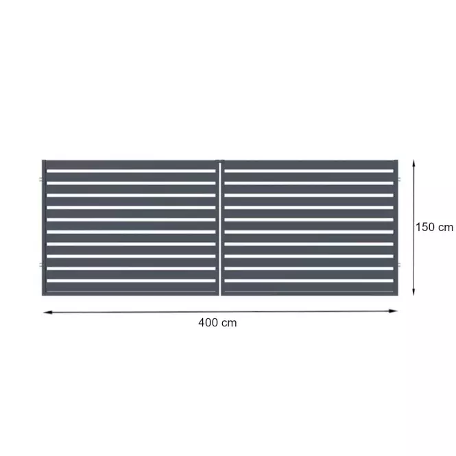 Brána dvoukřídlá safír 150 X 400 CM