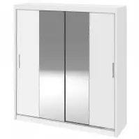 Šatní skříň Ola 200cm Bílá/Zrcadlo