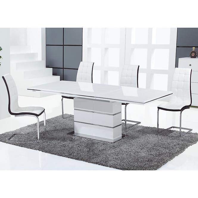 Stůl Modern White 160x77+55cm Bílý,3