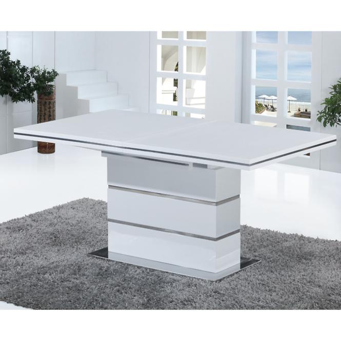 Stůl Modern White 160x77+55cm Bílý