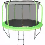 Trampolína COMFORT 244cm zelená se žebříkem