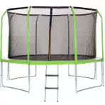 Trampolína COMFORT 366cm zelená s žebříkem