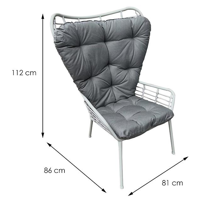 Židle ratan Oxford s polštářem 86x81x112cm,2