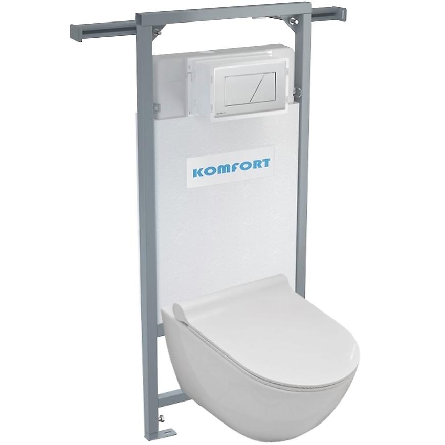 Levně Alcaplast podomítkový set pro komfort C202 +tlačítko +WC mísa závěsná rimless se sedatkem soft close
