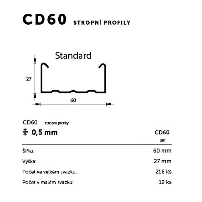 Stropní Profi CD60(0,5) 3m,2