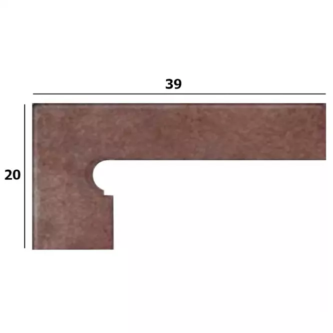 Sokl Mrazuvzdorný - Klinker Rubino - Levé Provedení 39/20,3