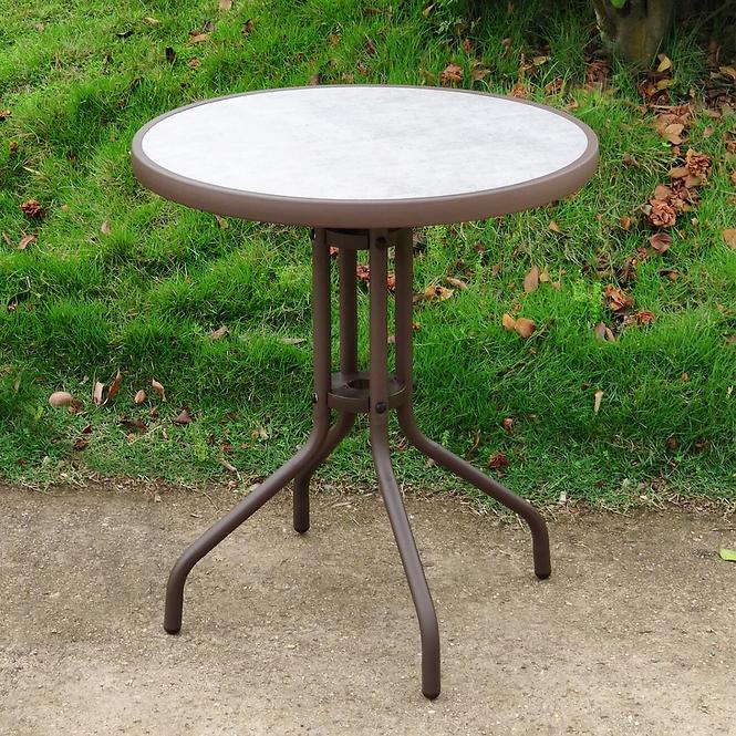 Skleněný stůl imitace betonu hnědá