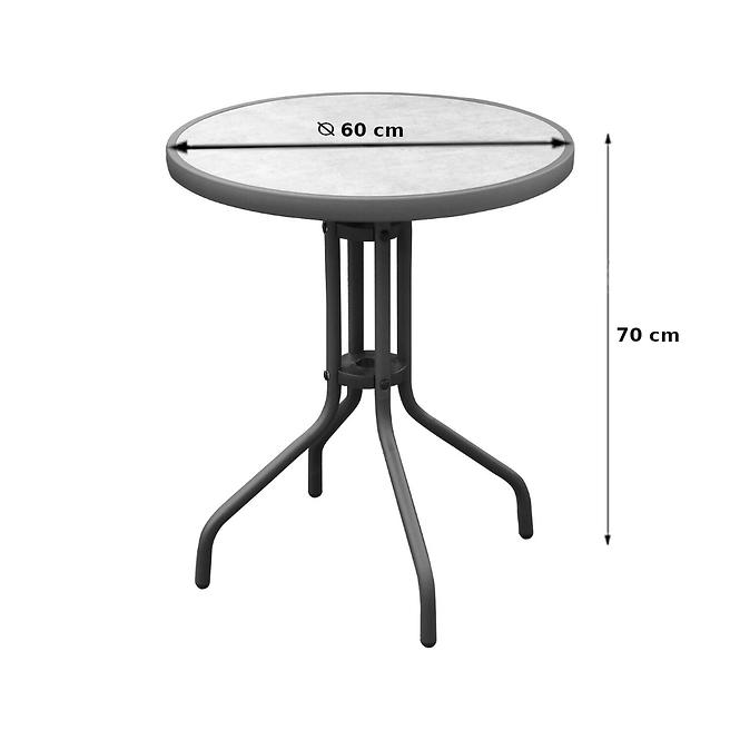 Skleněný stůl imitace betonu černá