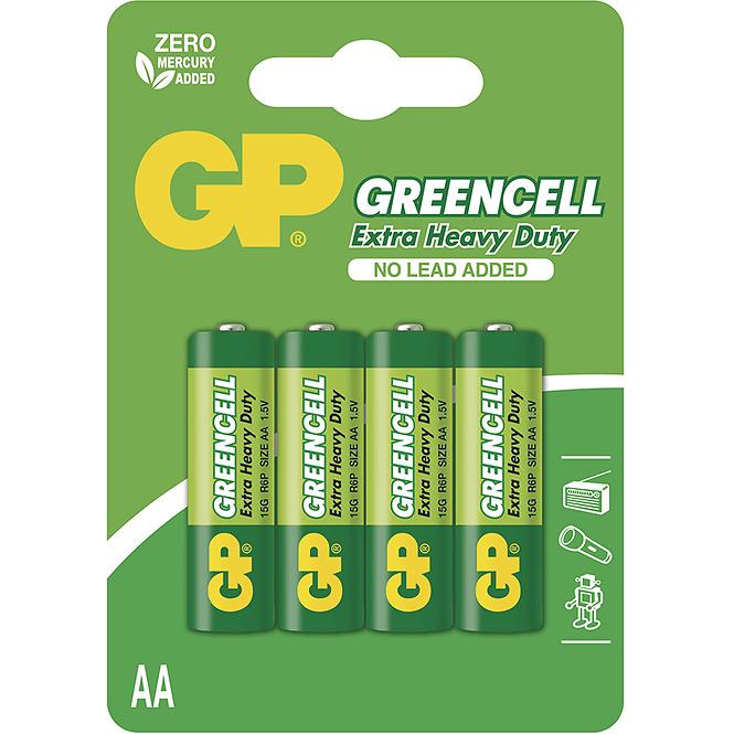 Zinková baterie GP Greencell AA (R6), 4 ks