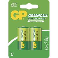 Zinková baterie GP Greencell C (R14), 2 ks