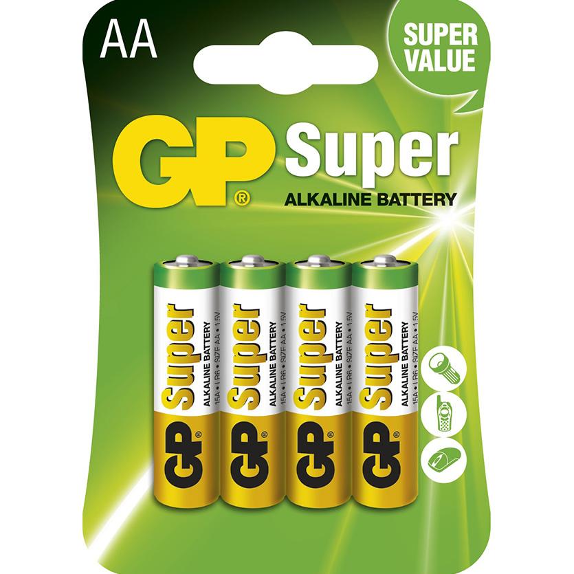 Levně Alkalická baterie GP Super AA (LR6), 4 ks