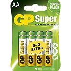 Alkalická baterie GP Super AA (LR6), 6+2 ks