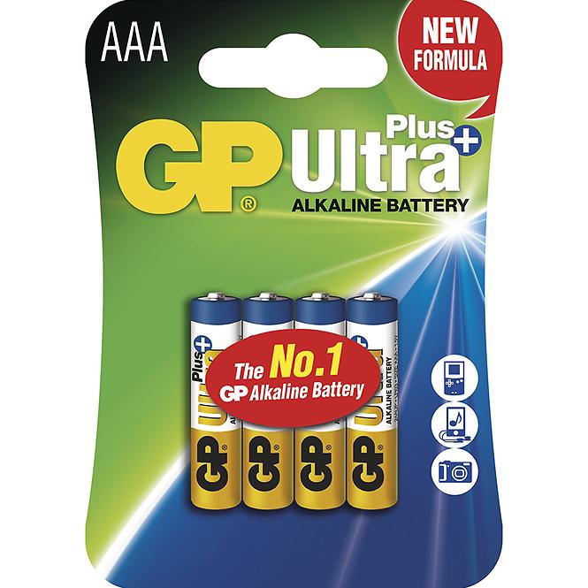 Alkalická baterie GP Ultra Plus AAA (LR03), 4 ks