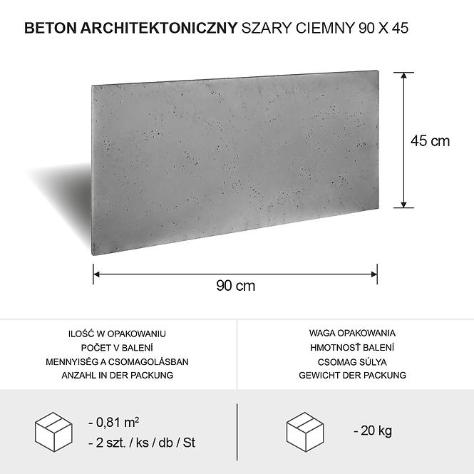 Architektonický beton 90x45x1,5/tmavě šedá