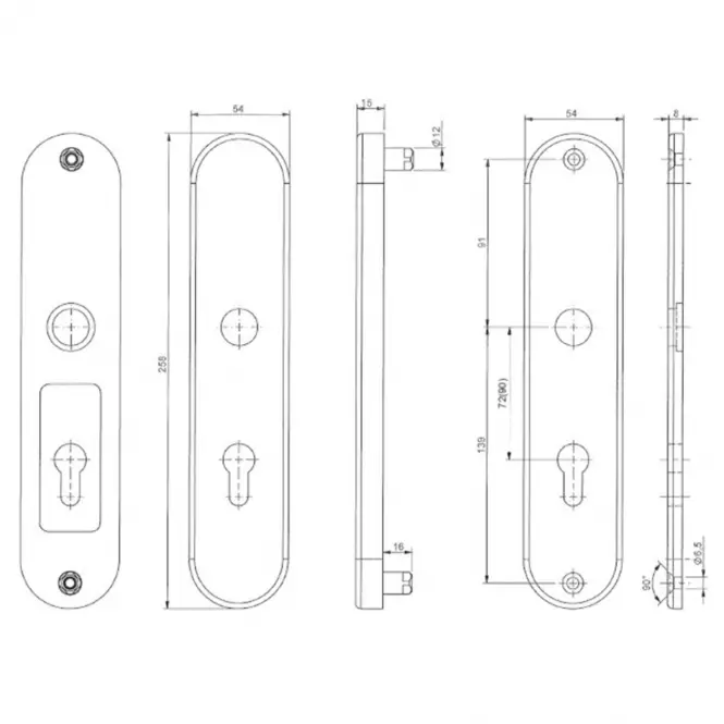 Bezpečnostní kování BK325/72 F1,2
