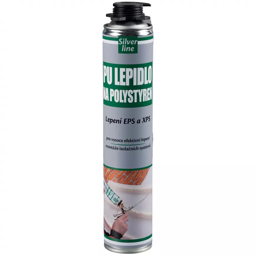 Montážní pěna PU lepidlo na polystyren Silver line pistolová 750 ml