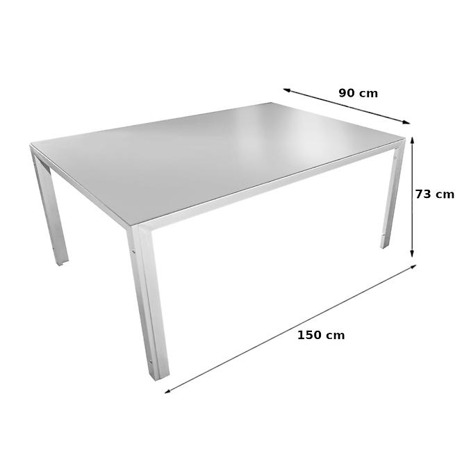 Souprava BERGEN skleněný stůl + 6 křesel,  šedá