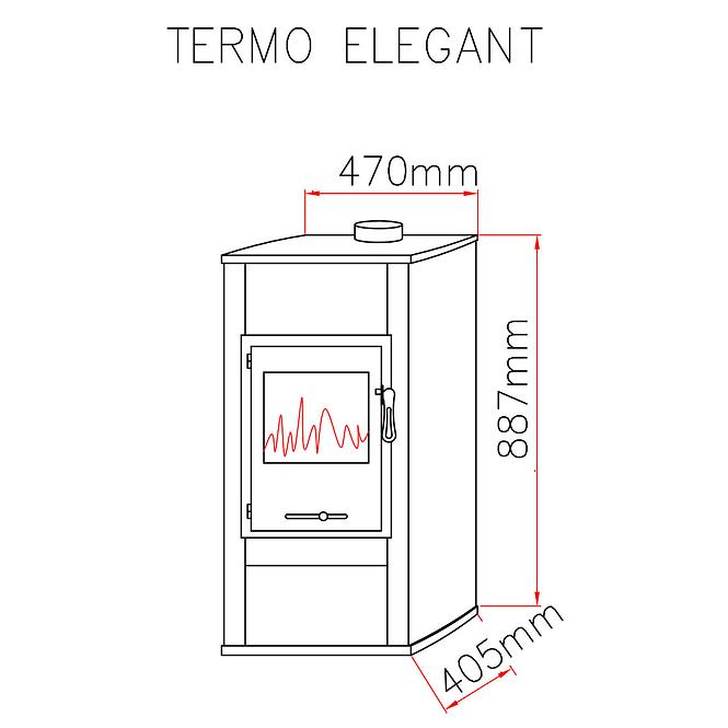 Kamna termoelegant bordó 10,5 kW