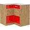 Kuchyňská skříňka Artisan 89X89 DN 1F BB, červená lesk/dub artisan