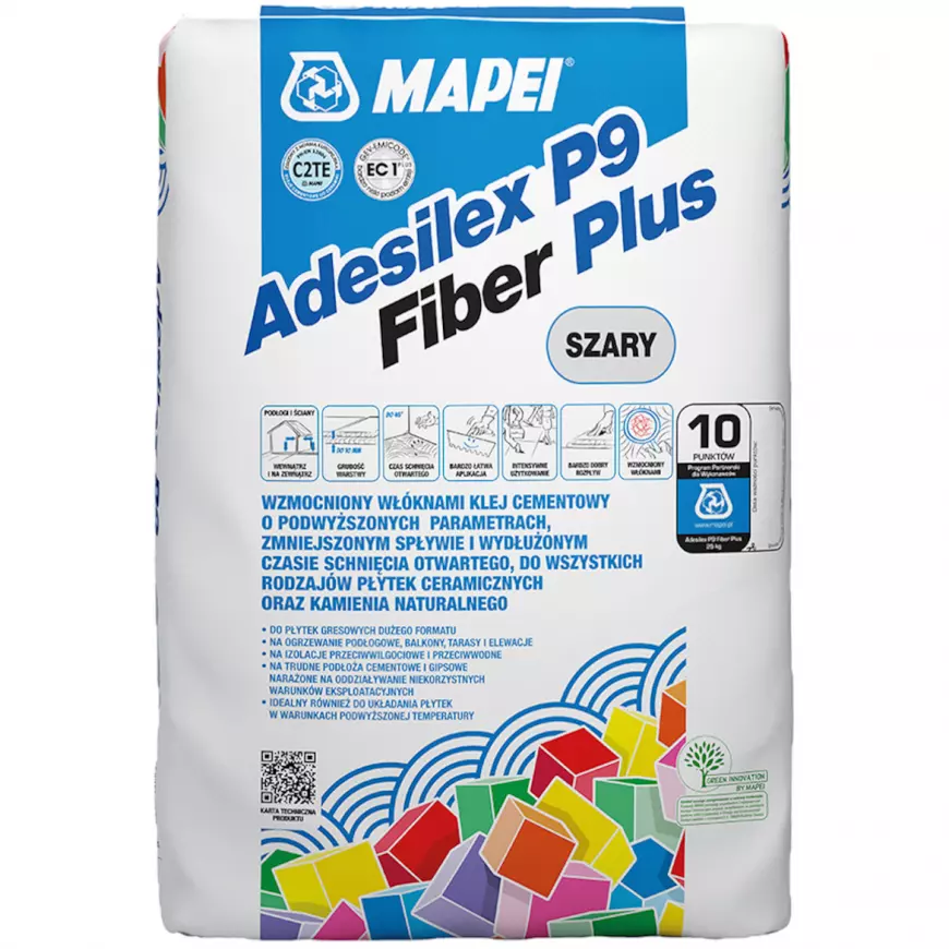 Lepidlo na obklady Mapei Adesilex P9 Fiber Plus C2TE 25 kg,šedé