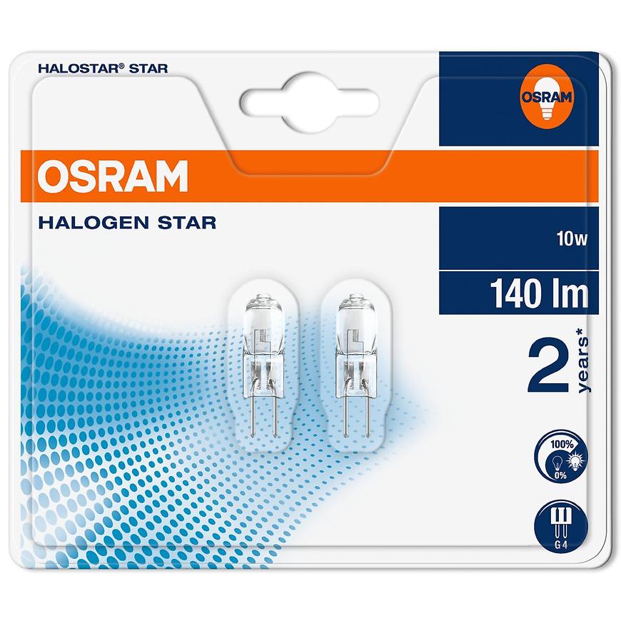 Levně Halogenová žárovka OSRAM G4 12 V 10 W stmívatelná 2 ks