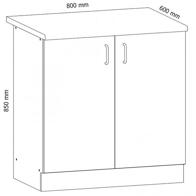Kuchyňská skříňka Sycylia  D80 Bílá/Borovice Andersen