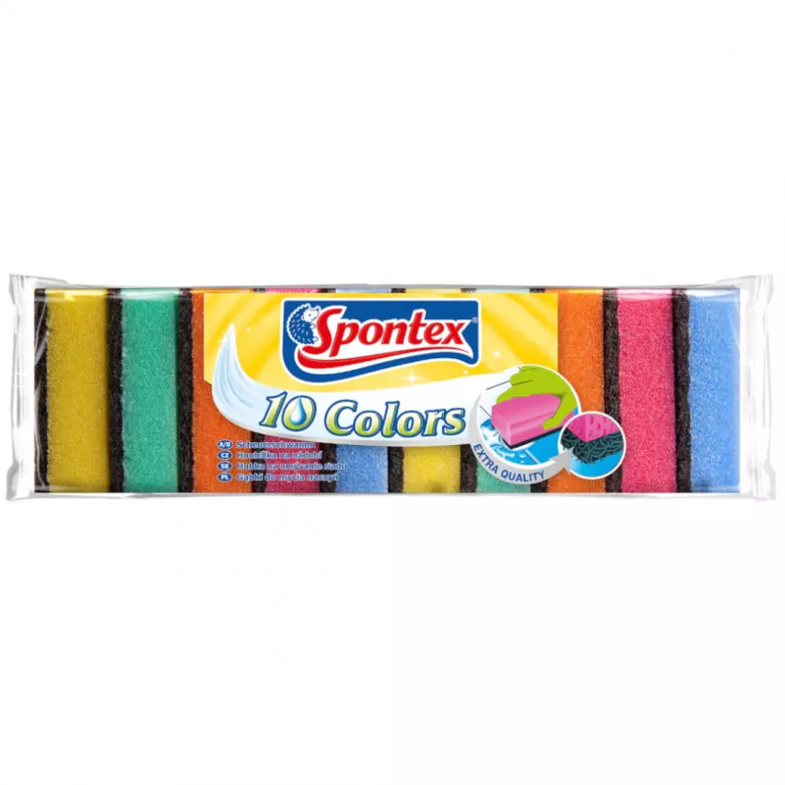 Houbička dvouvrstvá Colors - 10 ks. Spontex