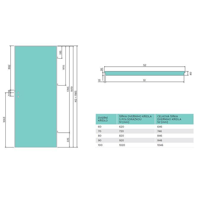 Interiérové dveře Standard 01 80P antracit